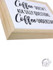 WOOD FRAMED ENAMEL FINISH COFFEE WALL SIGN