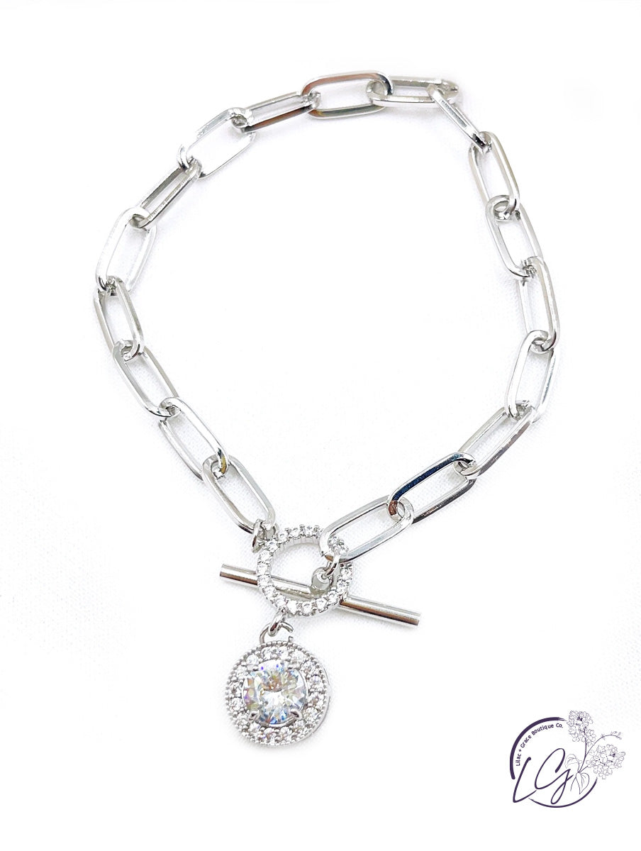 Drop Crystal Toggle Bracelet