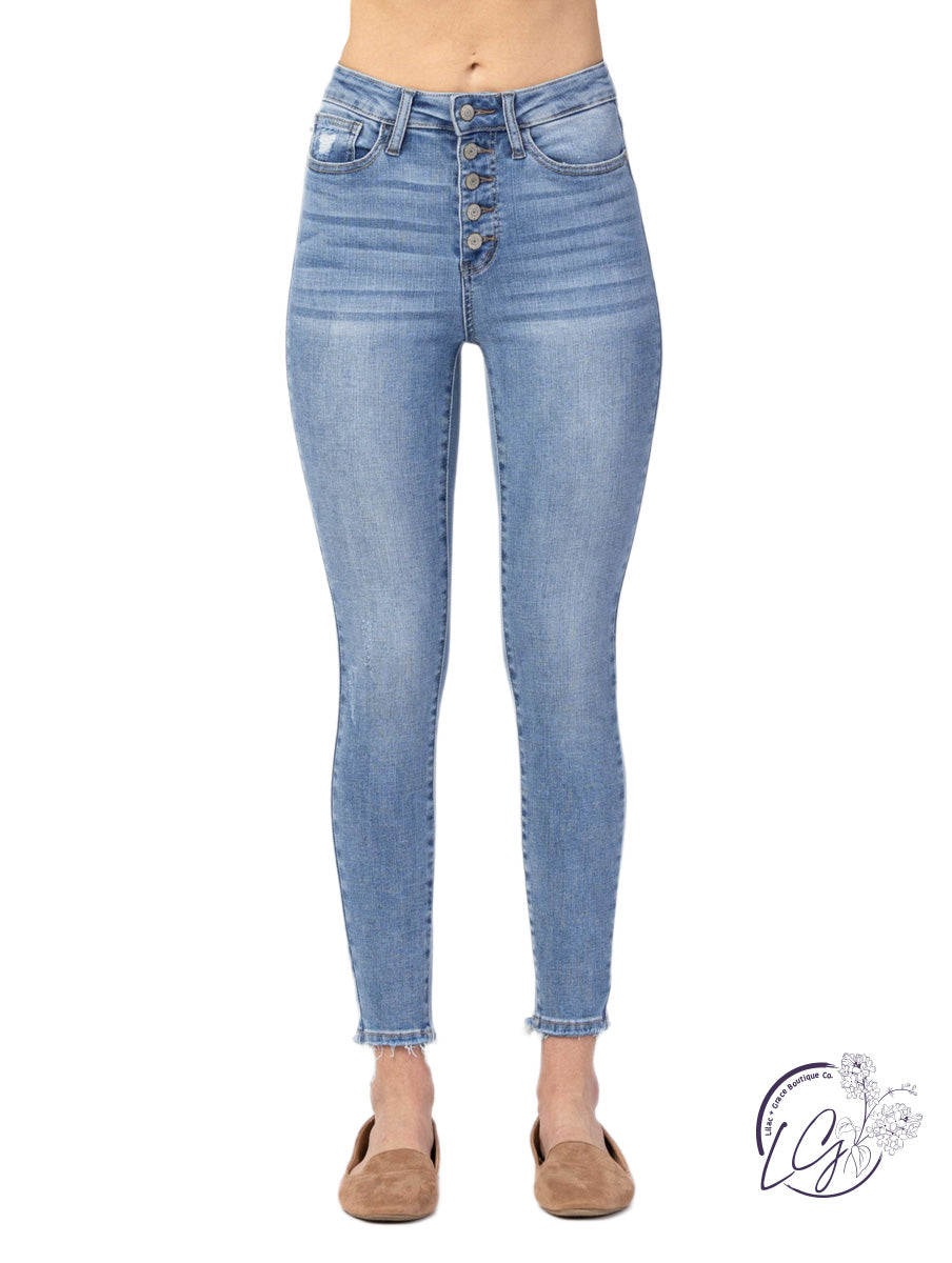 Mabel High-Rise Button Fly Skinny by Judy Blue