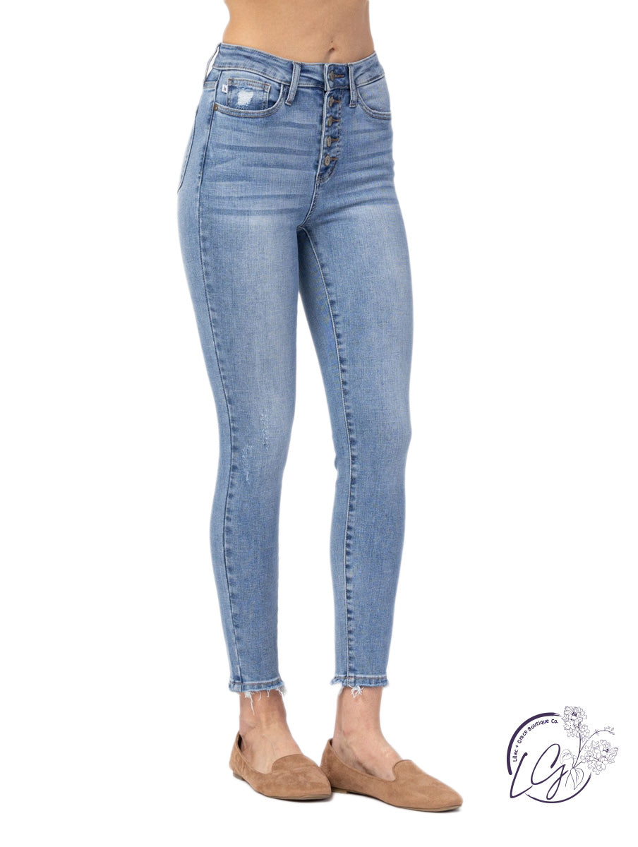 Mabel High-Rise Button Fly Skinny by Judy Blue