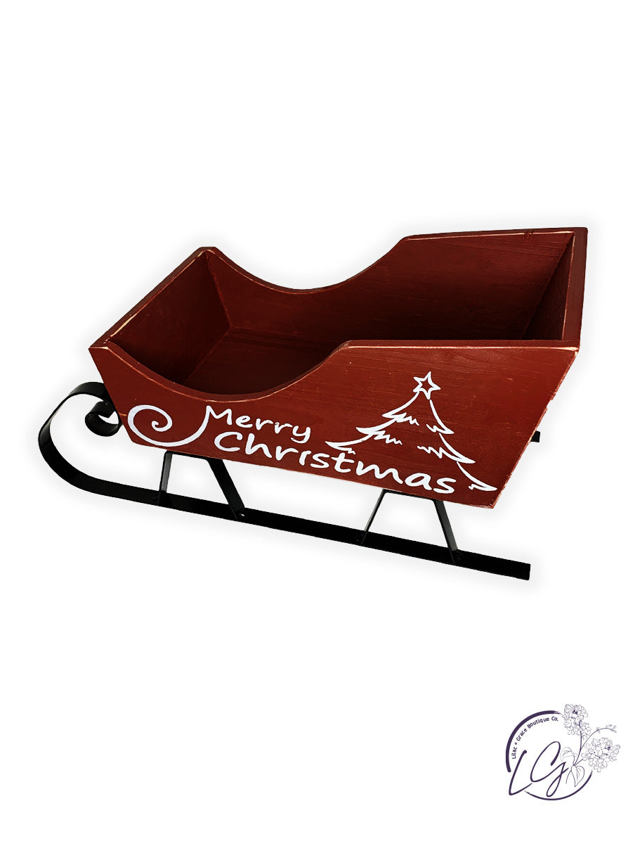 Merry Christmas Tabletop Sled