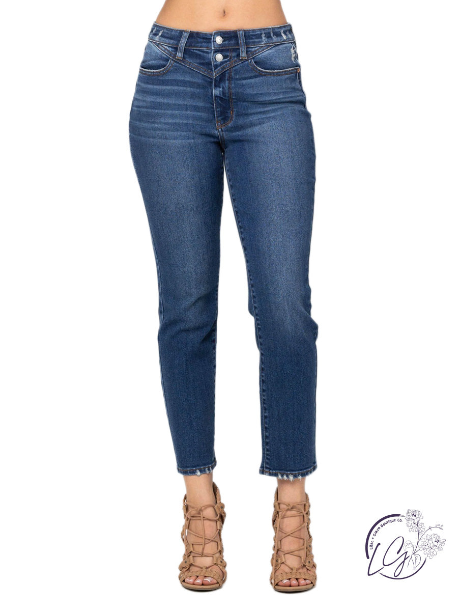 Summer High-Rise Front Yoke Slim by Judy Blue