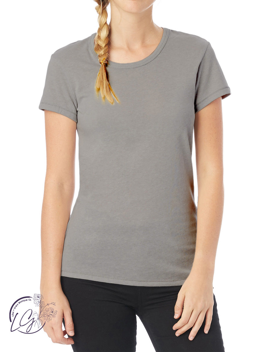 Curvy Signature Basic Tee in Smoke Grey