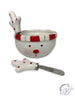 Holly Hat Reindeer Dish W/Spreader