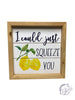 WOOD FRAMED LEMON TABLETOP/WALL SIGN