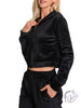 Divine Comfort Velour Track Cropped Jacket