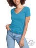 Curvy Signature Basic V-Neck Tee in Turquoise