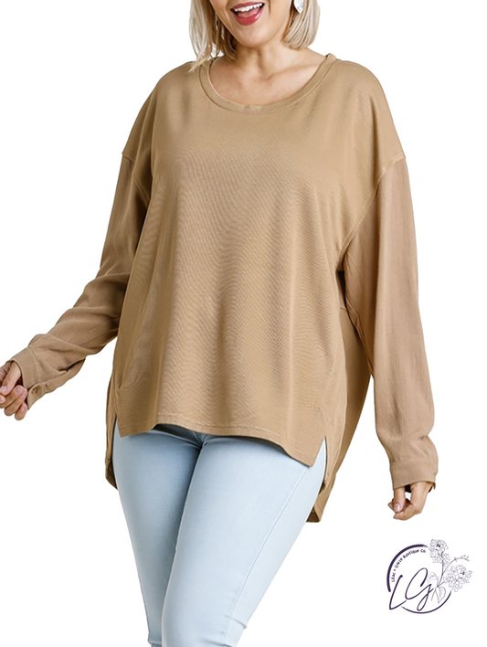 Curvy Between Us Long Sleeve Top