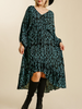 Curvy Capture Your Heart Long Sleeve V-Neck Dress