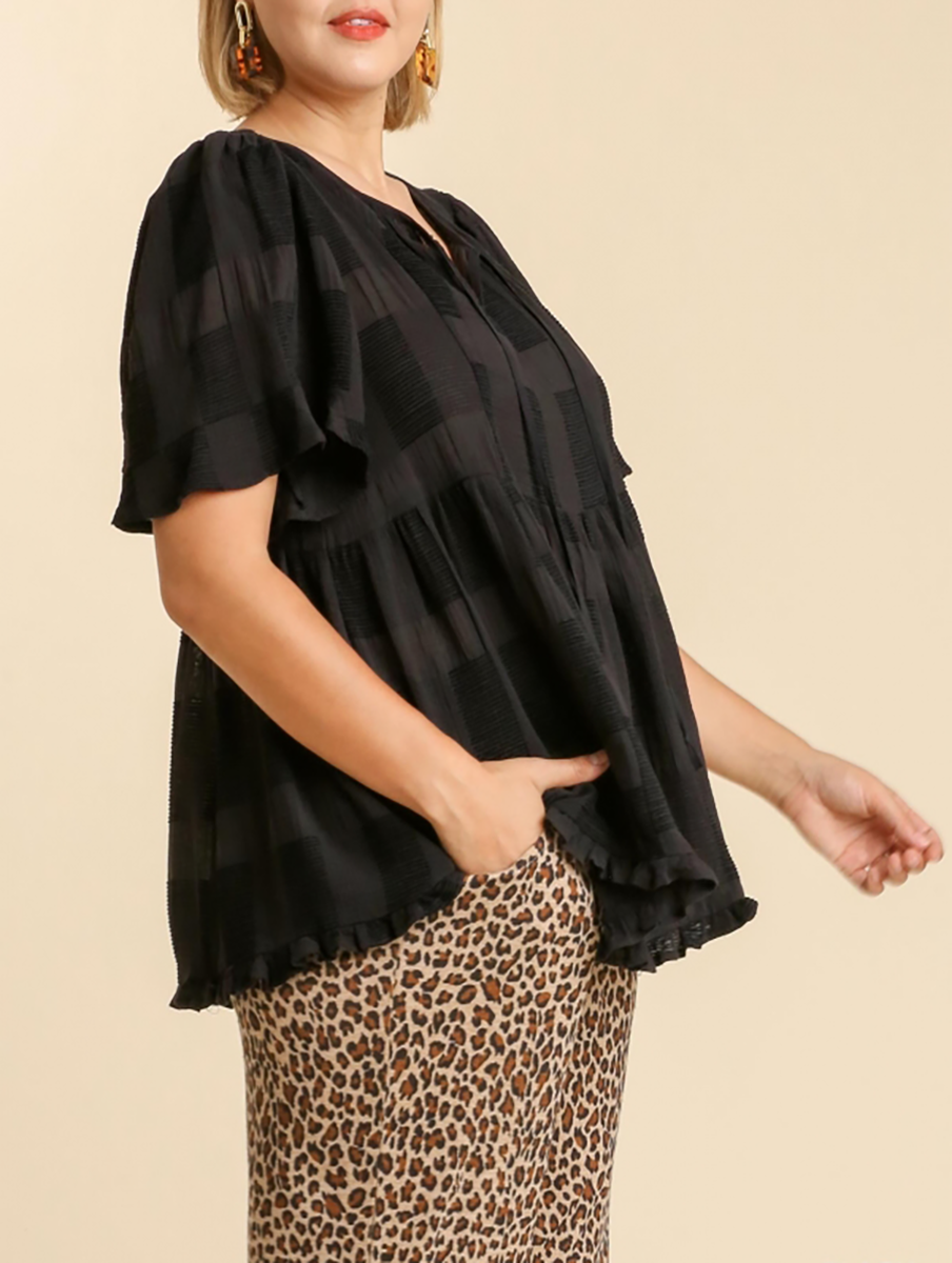 Curvy Days With You Flutter 1/2 Sleeve Top