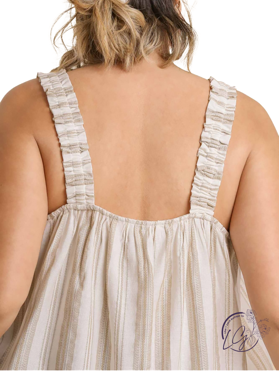 Curvy Bringing It Out Ruffle Tank Top