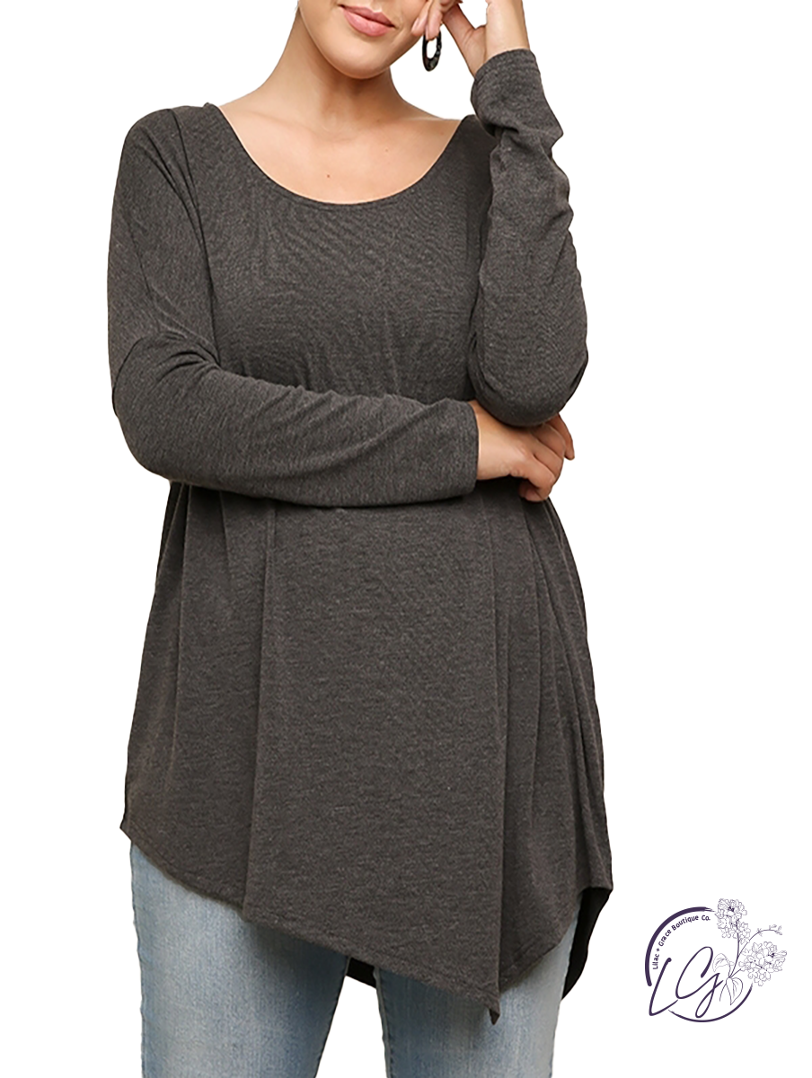 Curvy Daylight Hours Asymmetrical Long Sleeve