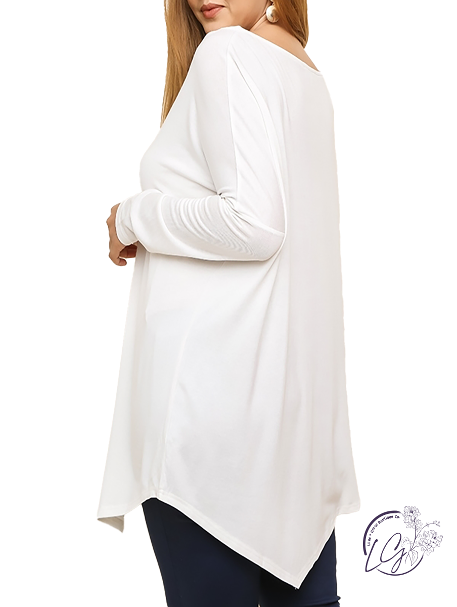 Curvy Daylight Hours Asymmetrical Long Sleeve