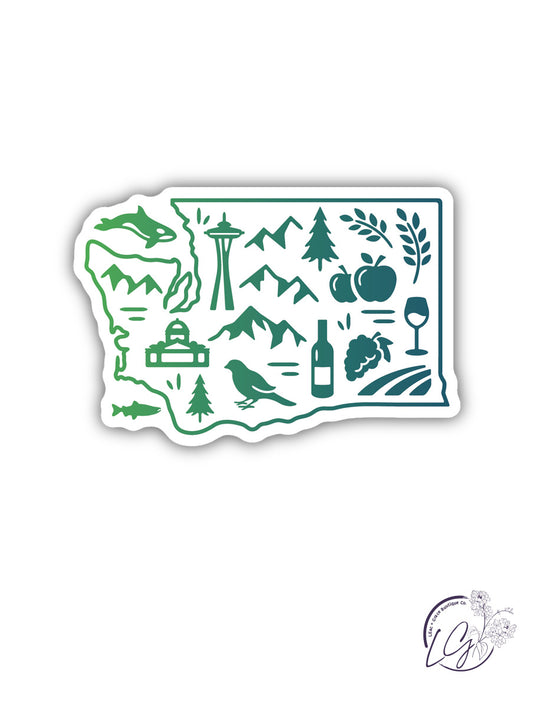 Washington Icons Sticker