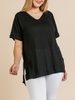 Curvy Just Another Day Basic V-Neck Tee