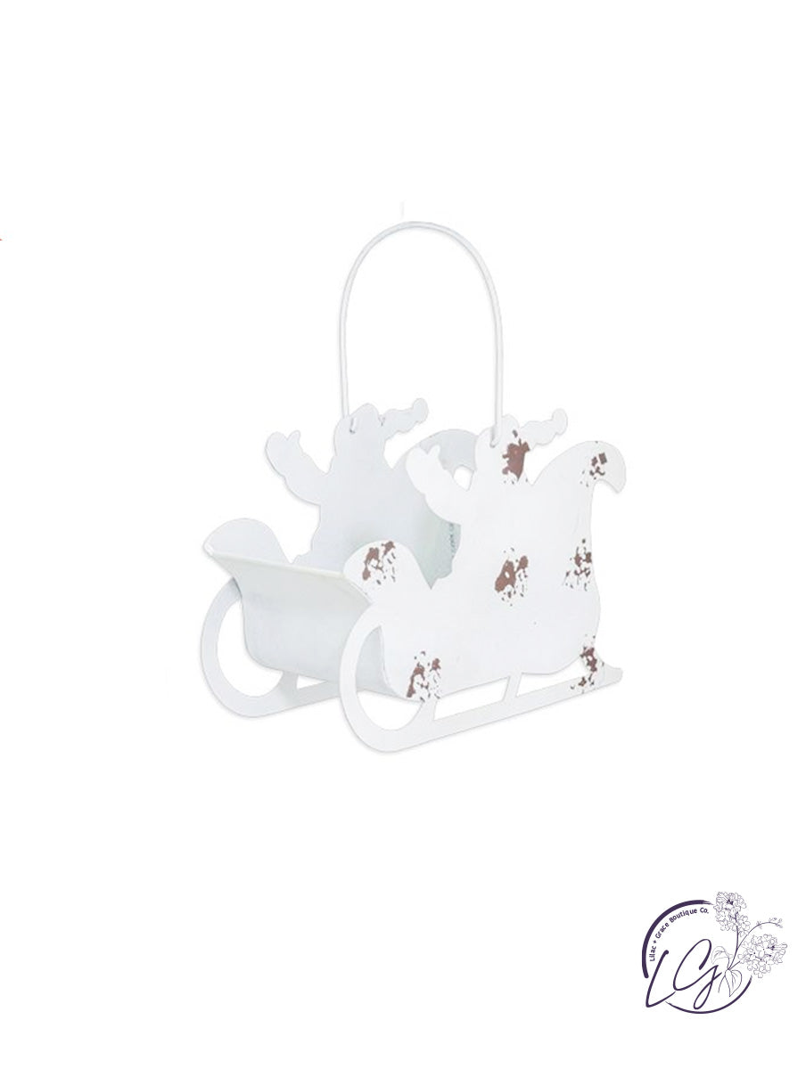 Santa's Silhouette Sleigh Basket
