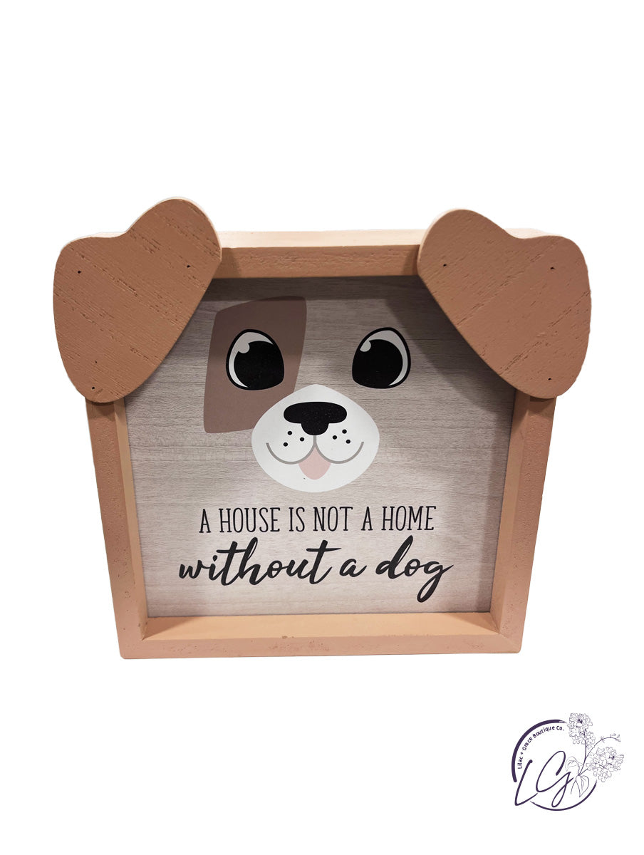 Wood Dog Shaped Box Signs