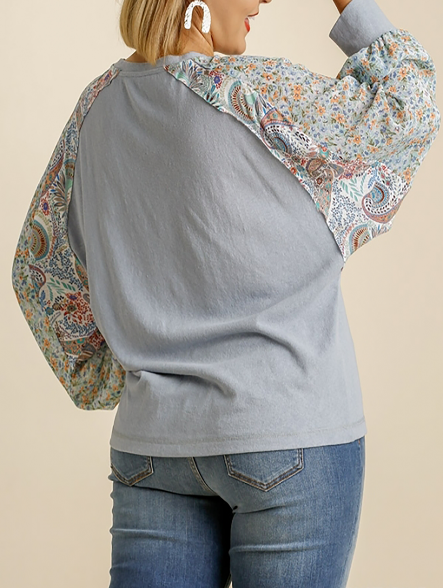 Curvy From The Heart Multi Print Long Sleeve