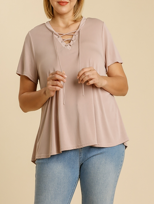 Curvy Don't Waste A Moment V-Neck Top