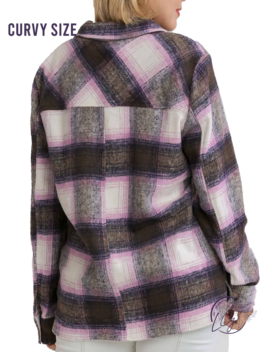 Curvy Believe in Me Plaid Shacket