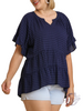 Curvy Staying Positive Textured Top